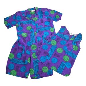 Vintage Sunny Leigh Short Set Small 100% Silk